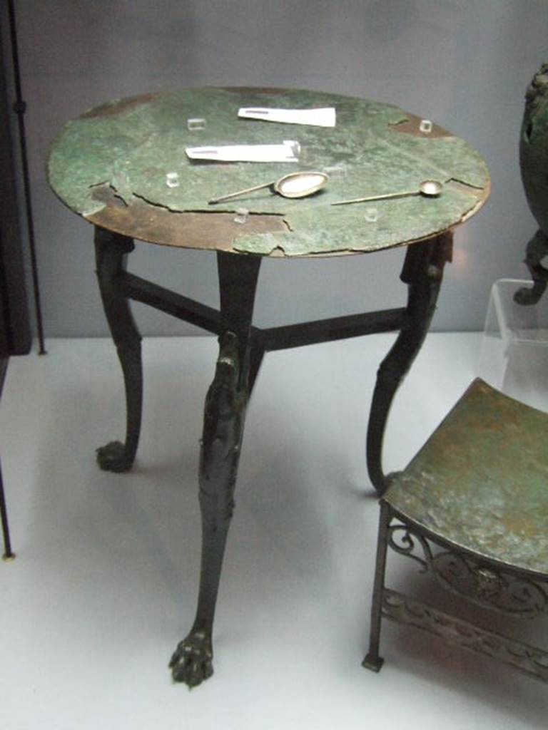 Bronze table found in VI.5.5 Casa del Granduca Michele di Russia. Now in Naples Archaeological Museum.