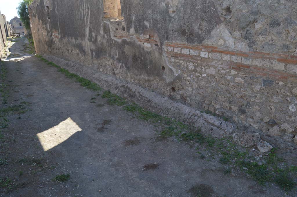 VI.5.16 Pompeii, side wall. October 2017. Looking south along side wall in Vicolo della Fullonica.
Foto Taylor Lauritsen, ERC Grant 681269 DÉCOR.