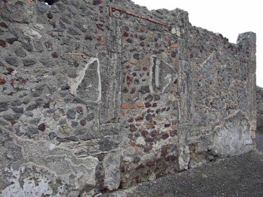 VI.6.1 House of Pansa. December 2007. Blocked door on east wall of peristyle that used to lead to VI.6.9.