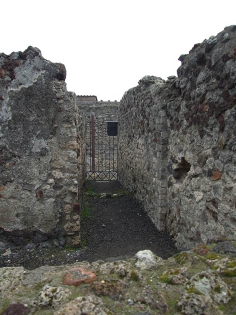 VI.6.1 Pompeii. December 2007. Room 24, looking east along corridor to the south of room 23, leading to entrance at VI.6.8.