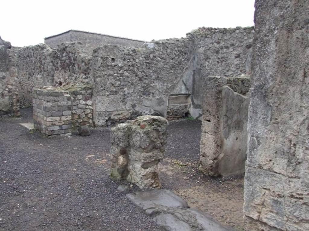 VI.6.1 House of Pansa. December 2007. Looking south east from the peristyle at Room 23 on left, Room 25 centre and room 7 right.