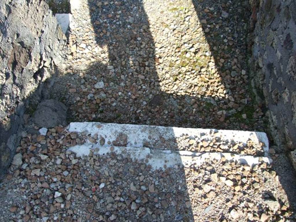 VI.7.3 Pompeii. March 2009. Marble step at entrance.