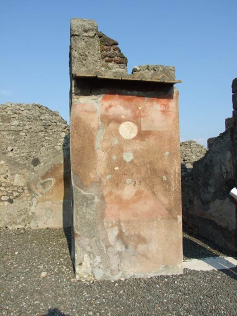 VI.7.6 Pompeii. March 2009. Room 1. Atrium. East wall, between Room 11 and Room 12.