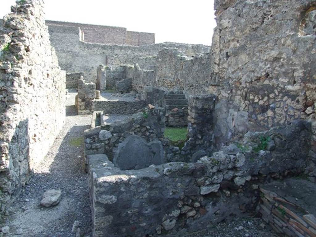 VI.7.7 Pompeii. March 2009. Looking south from Kitchen area, along Corridor to front entrance.