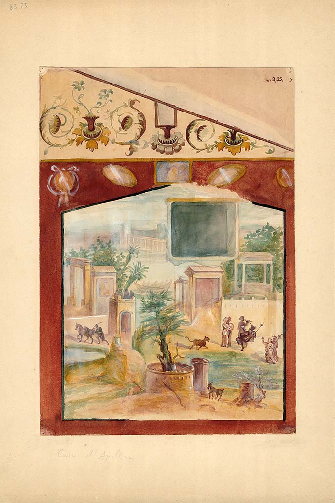 VI.7.23 Pompeii. South wall of cubiculum with square window in painted wall.
DAIR 83.73. Photo © Deutsches Archäologisches Institut, Abteilung Rom, Arkiv.