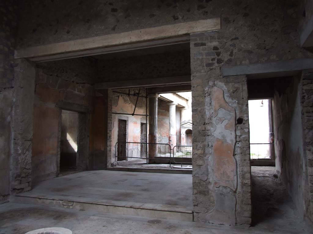 VI.8.5 Pompeii. March 2009. Room 1, atrium.
Looking north towards tablinum and peristyle with corridor to VI.8.3, where other photos can be seen.