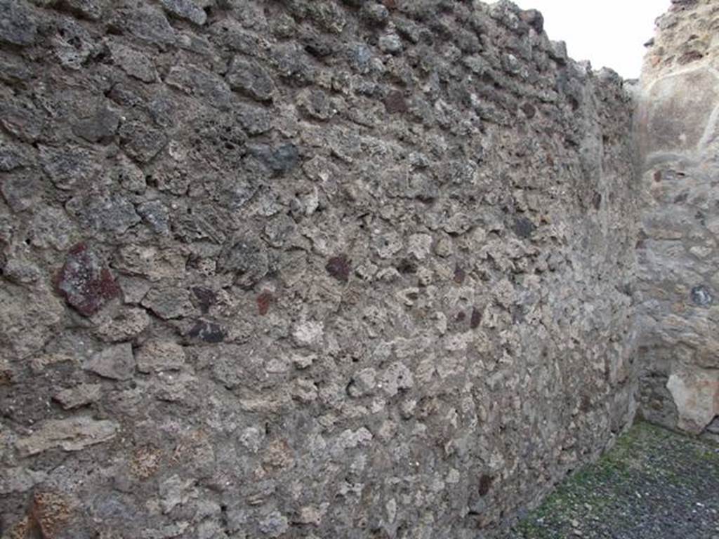 VI.8.11 Pompeii. Shop. December 2007. West wall of rear room.