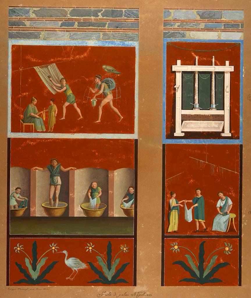 VI.8.20 Pompeii. Painting by Giuseppe Marsigli, 1826, showing picture existing on a pilaster in Pompeii.
Now in Naples Archaeological Museum. Inventory number ADS 296.
Photo © ICCD. http://www.catalogo.beniculturali.it
Utilizzabili alle condizioni della licenza Attribuzione - Non commerciale - Condividi allo stesso modo 2.5 Italia (CC BY-NC-SA 2.5 IT)