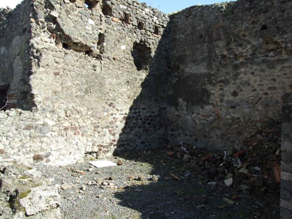 VI.8.20 Pompeii. March 2009. Room 18. East and south wall.