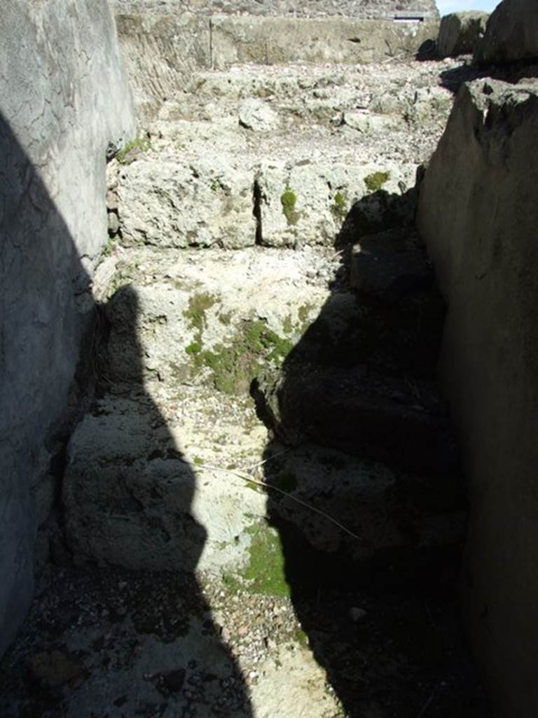 VI.8.21 Pompeii. March 2009. Stairs to upper floor in room on north side of vestibule.