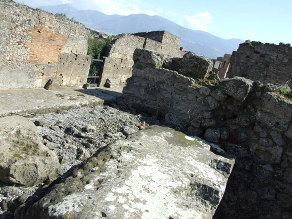 VI.8.21. Pompeii. March 2009. Room on north side of vestibule. Top of staircase, looking south east onto Via Mercurio.