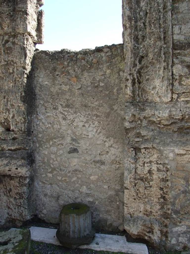 VI.8.22 Pompeii. March 2009. Room 1. Atrium. Blocked doorway in south east corner.