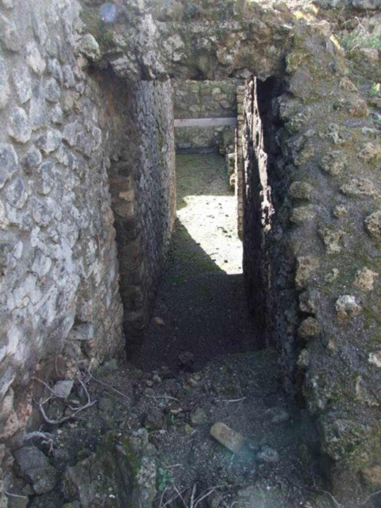 VI.8.22 Pompeii. March 2009. Room 5. Area on south side of stairs. Looking west to lower level.