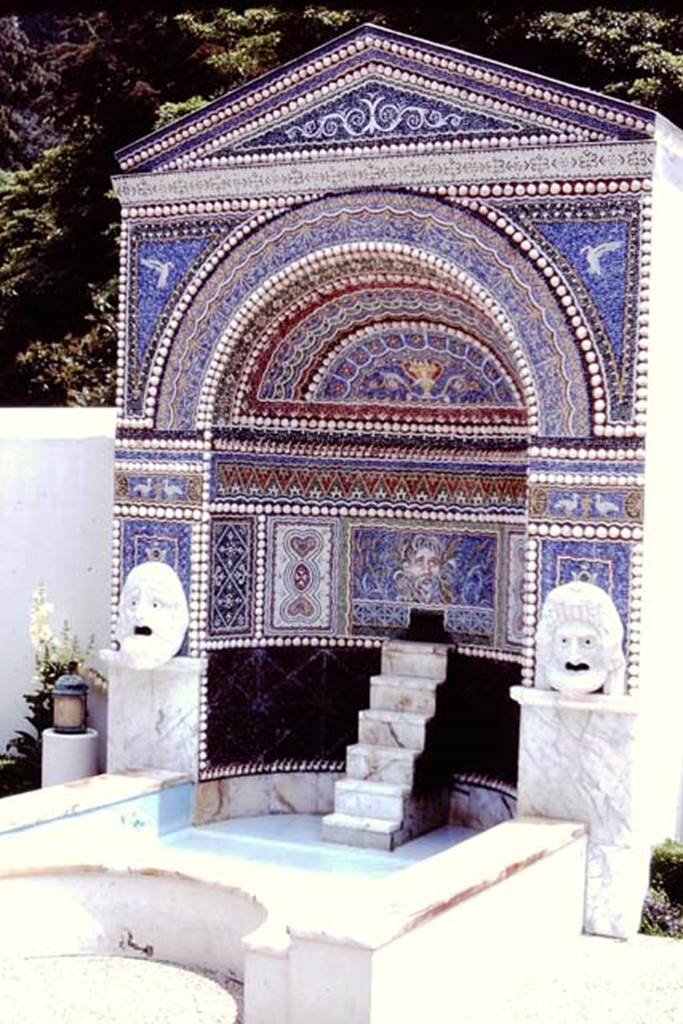 VI.8.22 Pompeii, 1980. Reconstruction of fountain on display at Getty Museum, Malibu, USA. Photo by Stanley A. Jashemski.
Source: The Wilhelmina and Stanley A. Jashemski archive in the University of Maryland Library, Special Collections (See collection page) and made available under the Creative Commons Attribution-Non Commercial License v.4. See Licence and use details. J80f0397