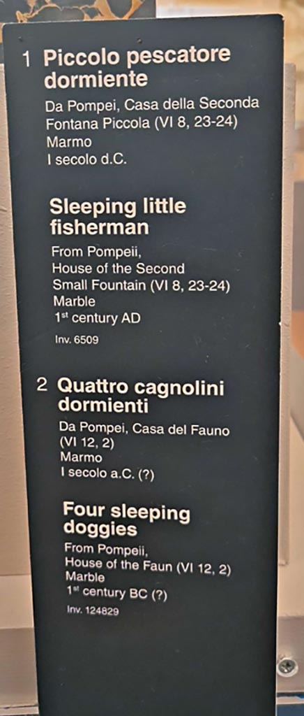 VI.12.5 Pompeii. October 2023.
Description card for No.2. Photo courtesy of Giuseppe Ciaramella.