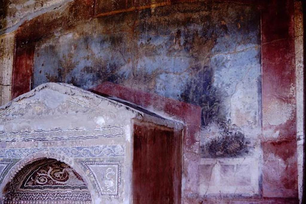 VI.8.23 Pompeii. 1966. Painted west wall behind fountain. Photo by Stanley A. Jashemski.
Source: The Wilhelmina and Stanley A. Jashemski archive in the University of Maryland Library, Special Collections (See collection page) and made available under the Creative Commons Attribution-Non Commercial License v.4. See Licence and use details.
J66f0677