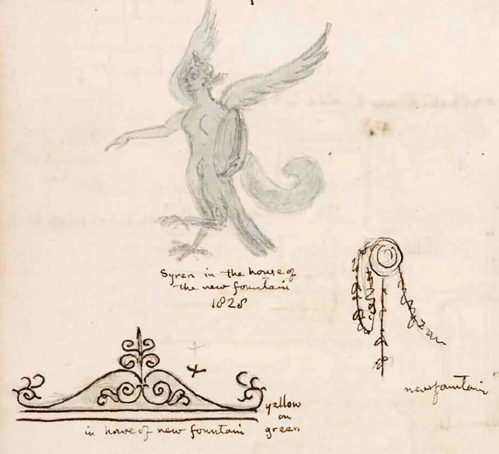 VI.8.23/24 Pompeii. c.1830. Sketches by Gell showing details from this house.
See Gell, W. Sketchbook of Pompeii, c.1830.
See book from Van Der Poel Campanian Collection on Getty website http://hdl.handle.net/10020/2002m16b425