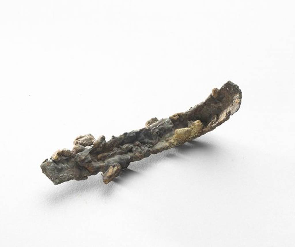 Third of three bronze strigiles fixed on a ring. All are broken at the top of their handle. OA 2796 Strigiles, musée Condé, photo RMN © R.G. Ojeda