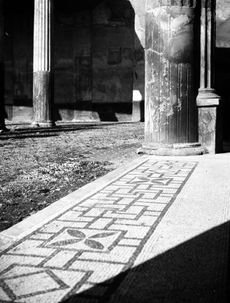 231685 Bestand-D-DAI-ROM-W.419.jpg
VI.9.2 Pompeii. W.419. Room 24, looking north along mosaic threshold joined to peristyle.
Photo by Tatiana Warscher. With kind permission of DAI Rome, whose copyright it remains.
See http://arachne.uni-koeln.de/item/marbilderbestand/231685