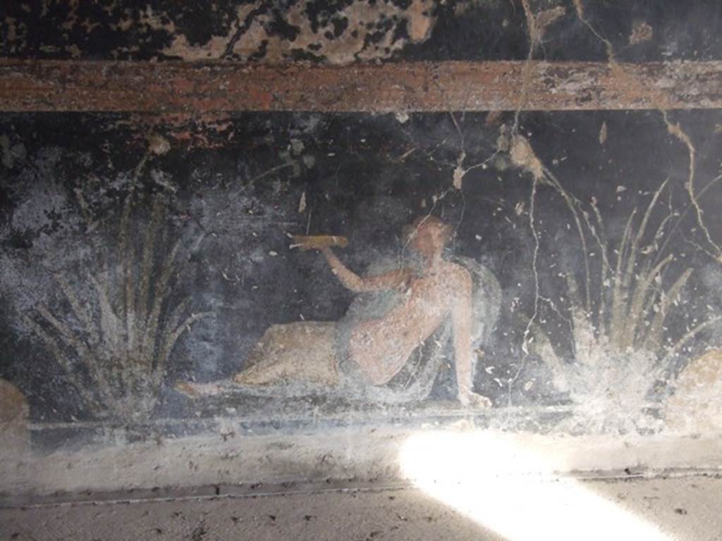 VI.9.2 Pompeii. December 2007. Room 27. Painting of reclining figure.