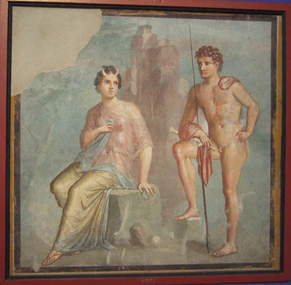 VI.9.2 Pompeii. 30th October 1829. Room 8. Tablinum. North wall. Wall painting of Io being watched by Argo. Now in Naples Archaeological Museum. Inventory number 9556. See Helbig, W., 1868. Wandgemälde der vom Vesuv verschütteten Städte Campaniens. Leipzig: Breitkopf und Härtel. (132)