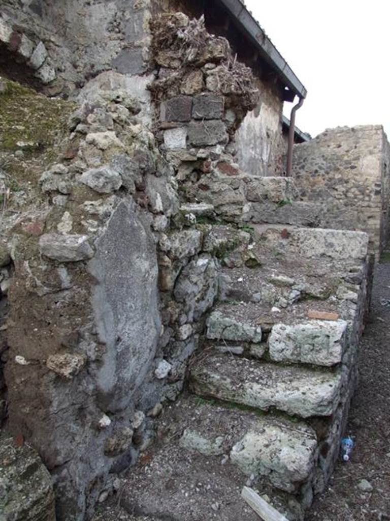VI.9.2 Pompeii. December 2007. Room 30. Corridor on east side of the house, with remains of stone staircase 39.