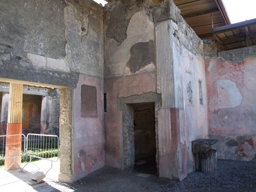 VI.9.6 Pompeii. March 2009. Room 4 with doorway to room 5 in west wall.