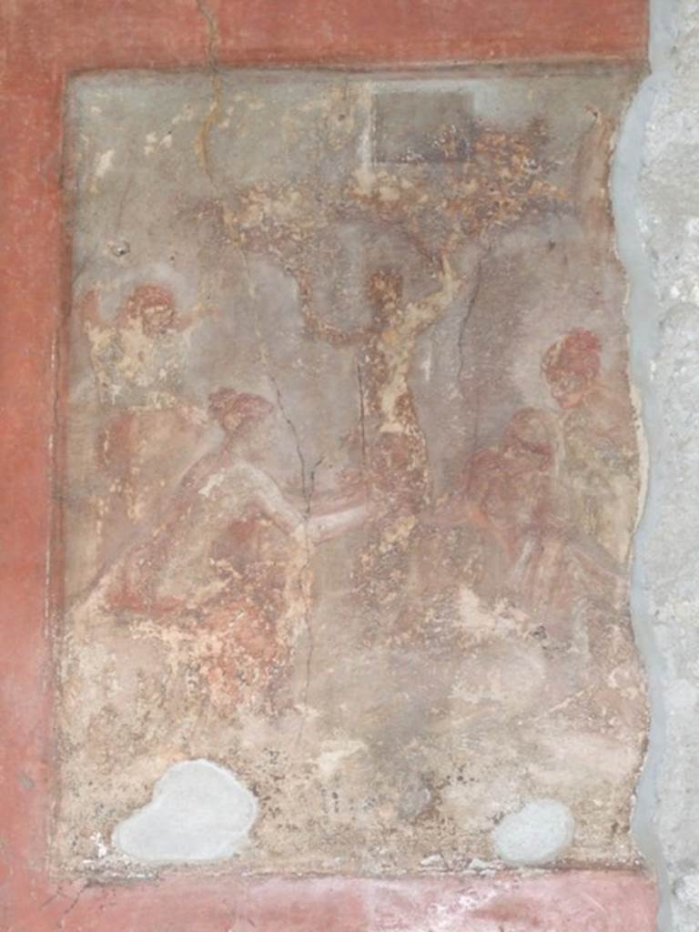 VI.9.6 Pompeii. March 2009. Room 8. North wall. Nymphs bathing or taking the newly born Adonis. See Helbig, W., 1868. Wandgemälde der vom Vesuv verschütteten Städte Campaniens. Leipzig: Breitkopf und Härtel. (1390: p.317).