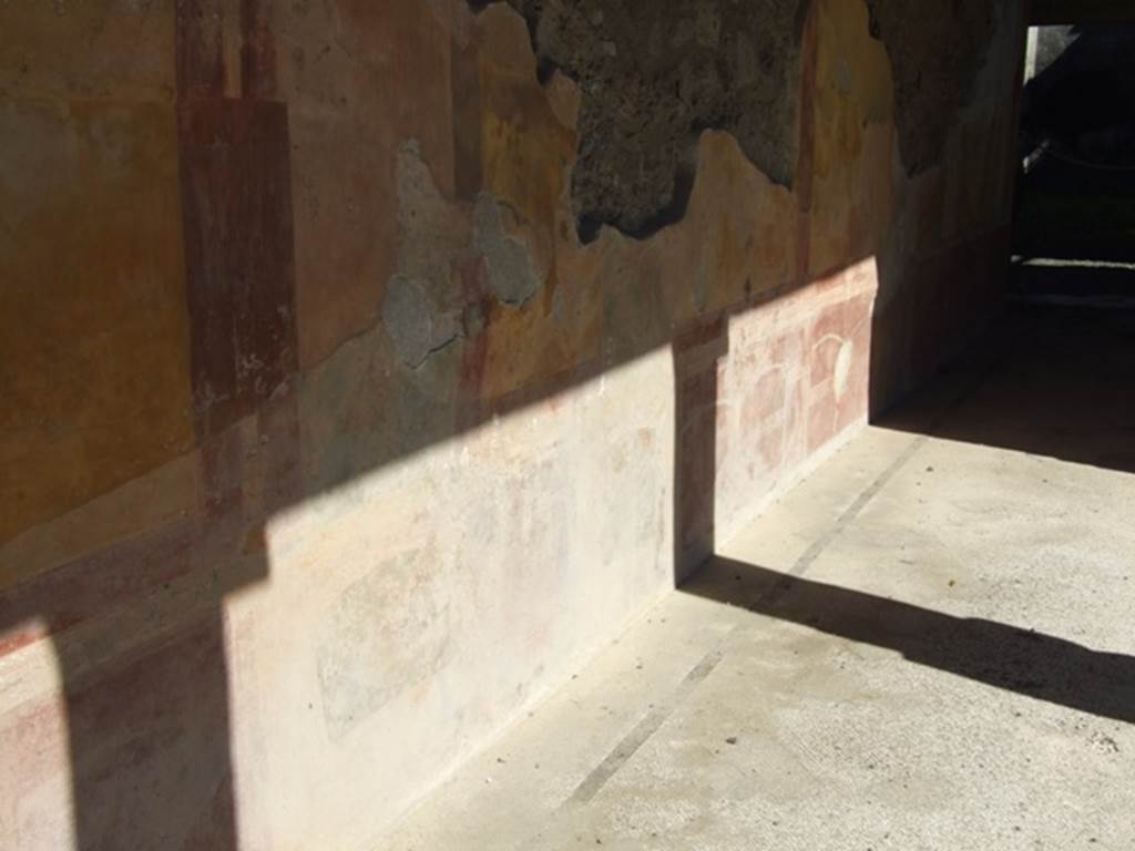 VI.9.6 Pompeii. March 2009. Room 6, painted dado at east end of north wall of peristyle.