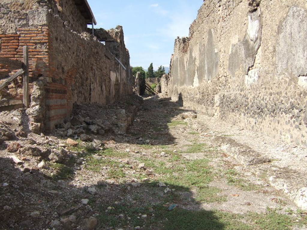 VI.9.8 Pompeii. December 2004. Vicolo del Fauno, looking north. VI.11