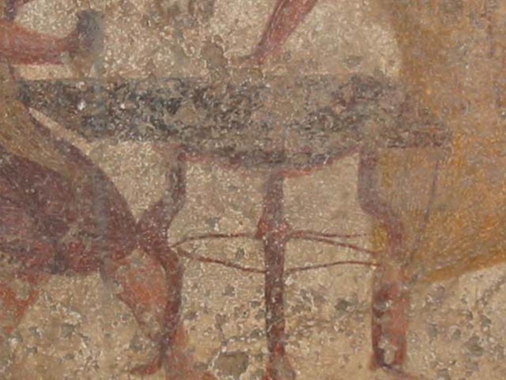 VI.10.1 Pompeii. May 2003. Detail of table from fresco near east end of south wall.
Photo courtesy of Nicolas Monteix.