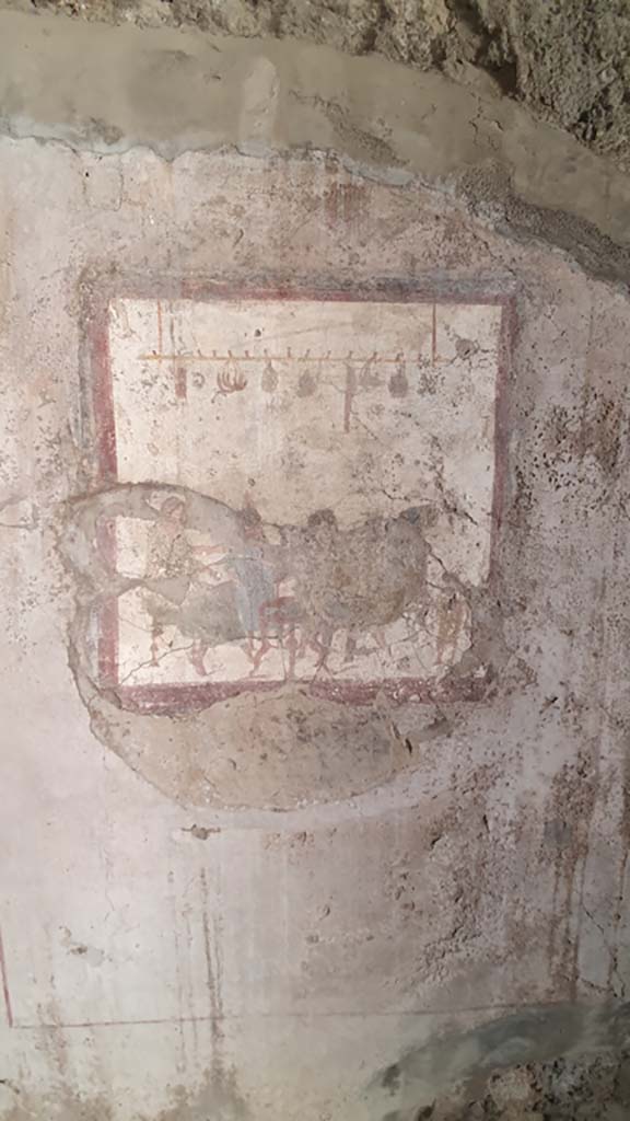 VI.10.1/19 Pompeii. July 2021. Detail from fresco on south wall.
Foto Annette Haug, ERC Grant 681269 DÉCOR.