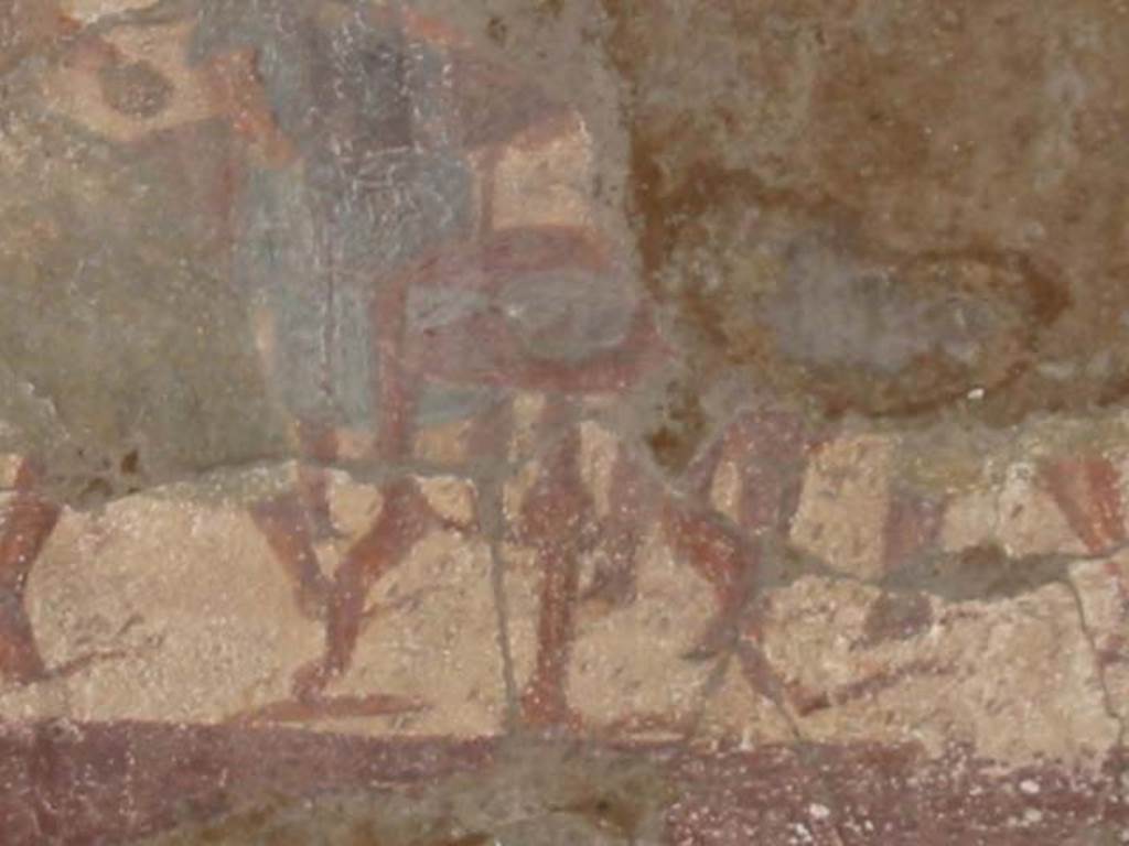 VI.10.1 Pompeii. May 2003. Fresco on south wall of rear room showing detail of table.
Photo courtesy of Nicolas Monteix.