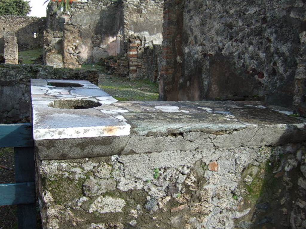 VI.10.3 Pompeii. December 2005. Marble counter.