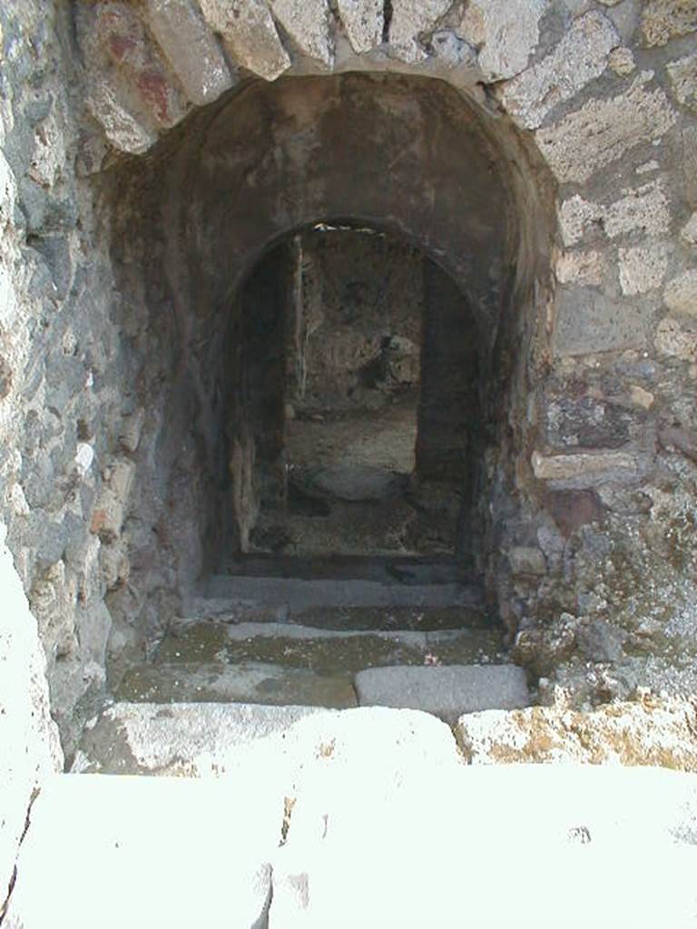 VI.10.7 Pompeii. September 2004. Room 12. Stairs to lower level and garden.