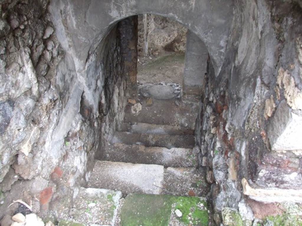 VI.10.7 Pompeii. March 2009. Room 12. Stairs to lower level and garden.