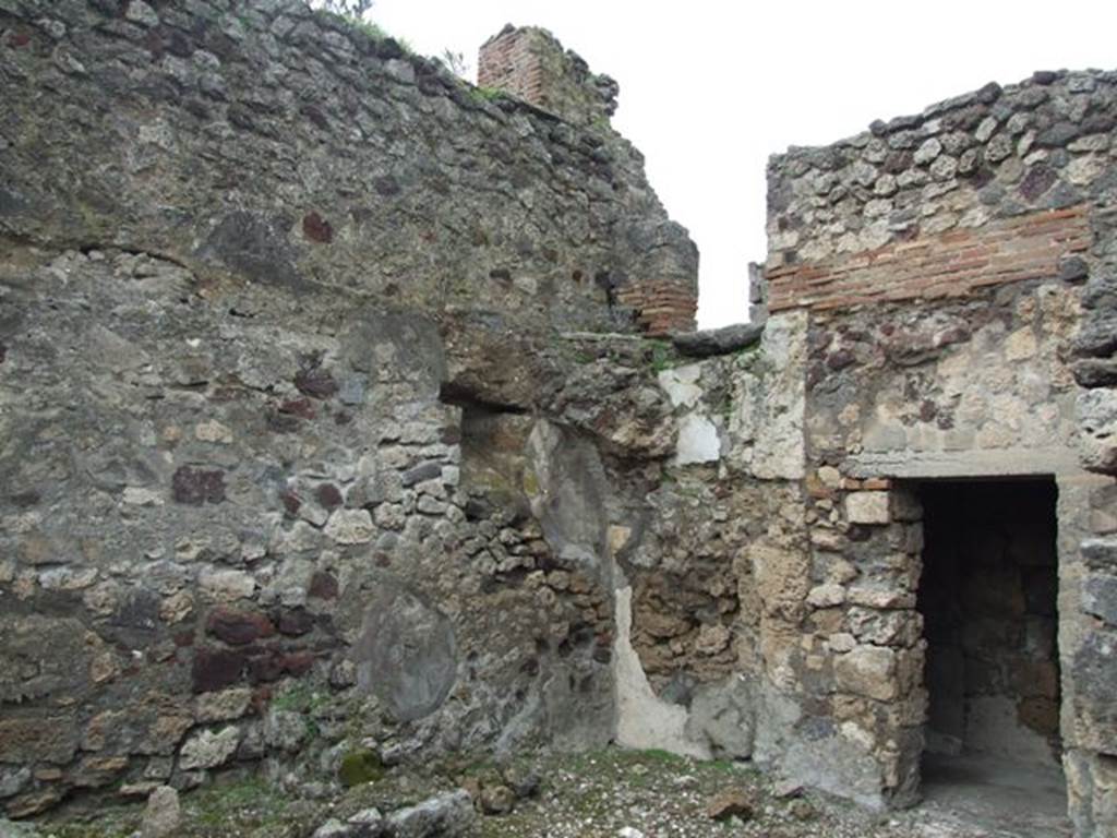 VI.10.7 Pompeii. March 2009. Room 14. West and north walls and door to room 13.