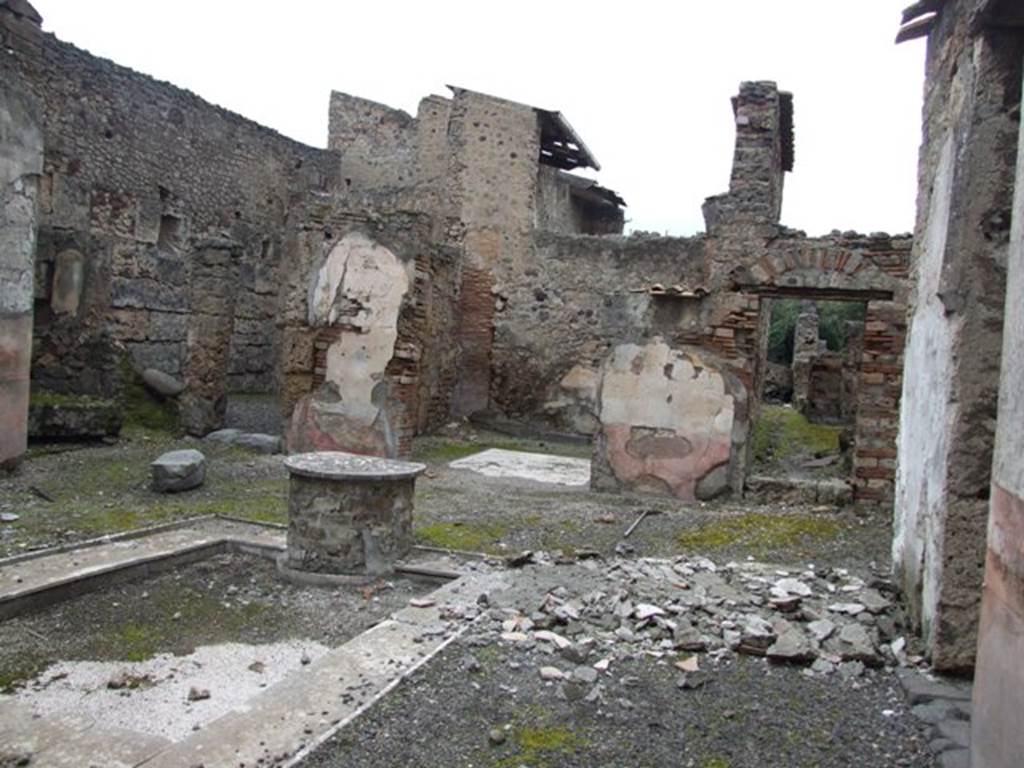 VI.10.11 Pompeii. March 2009. Room 3. Looking north along east side of atrium.