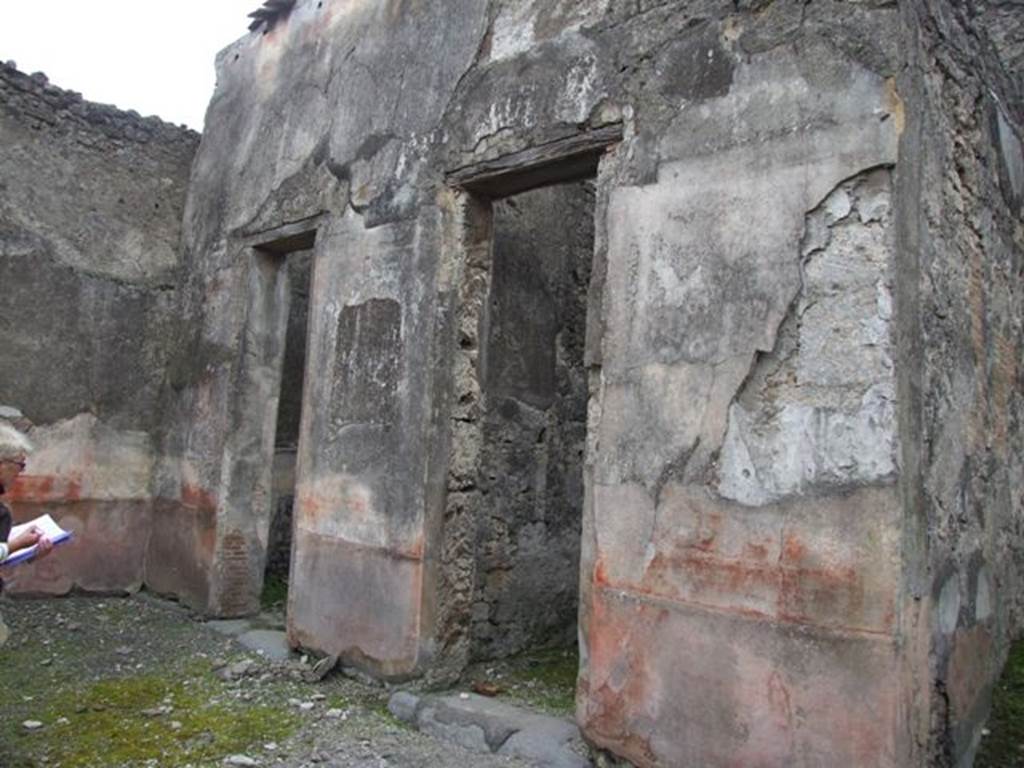 VI.10.11 Pompeii. March 2009. Room 3, west side of atrium, looking towards south-west corner. On the left, on the south wall would have been a painting of Ceres. On the west wall in the south-west corner would have been a painting of a warrior. In the centre, between rooms 12 and 11, would have been a painting of Muse and Artemis in flight.