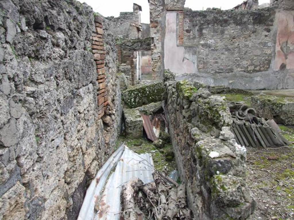 VI.10.11 Pompeii. March 2009. Room 14. Corridor looking south to front of house.