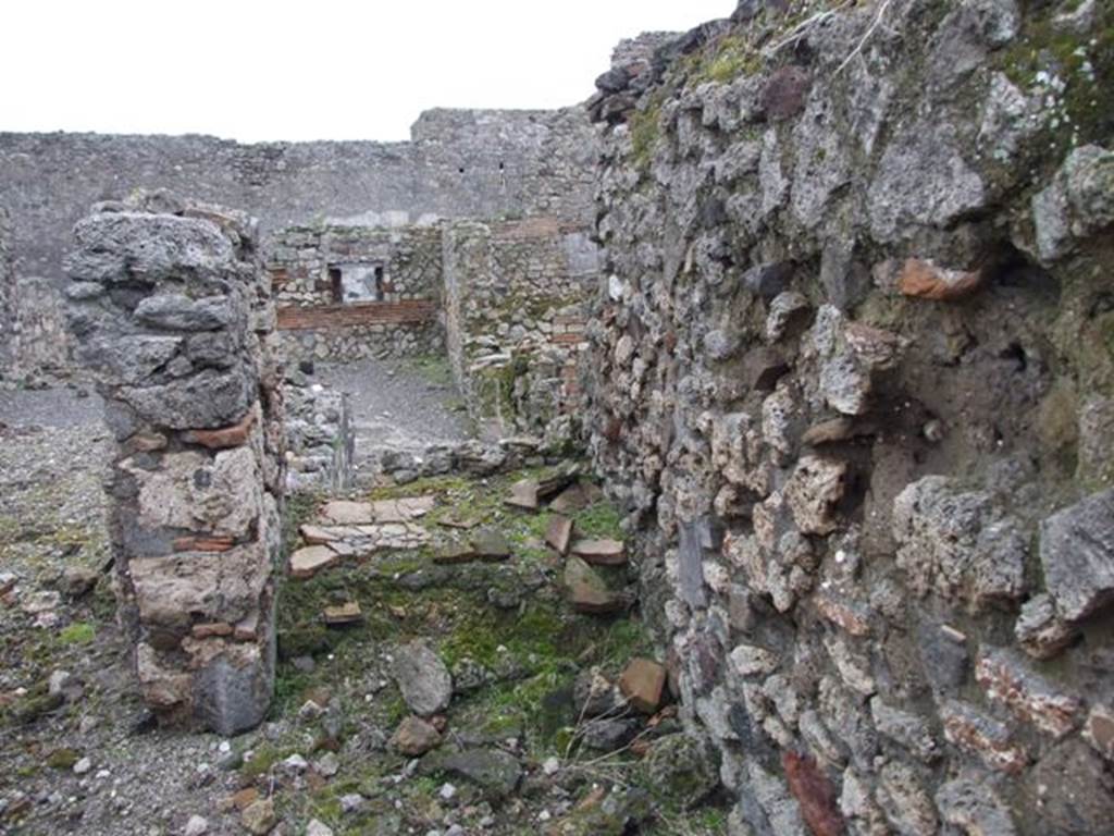 VI.10.11 Pompeii. March 2009. Room 22. Corridor looking east into VI.10.14.