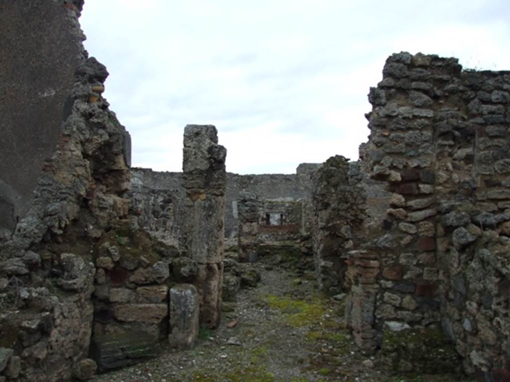 VI.10.11 Pompeii. March 2009. Room 23. Looking east along corridor (room 22).