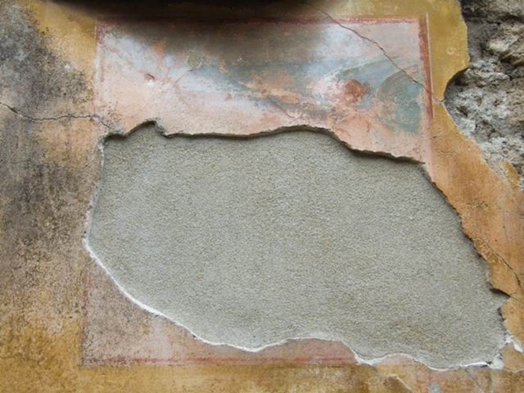 VI.11.9 Pompeii. March 2009. Room 6, north wall with remains of wall painting of Ariadne.
See Helbig, W., 1868. Wandgemälde der vom Vesuv verschütteten Städte Campaniens. Leipzig: Breitkopf und Härtel. (nos. 125 and 1230).