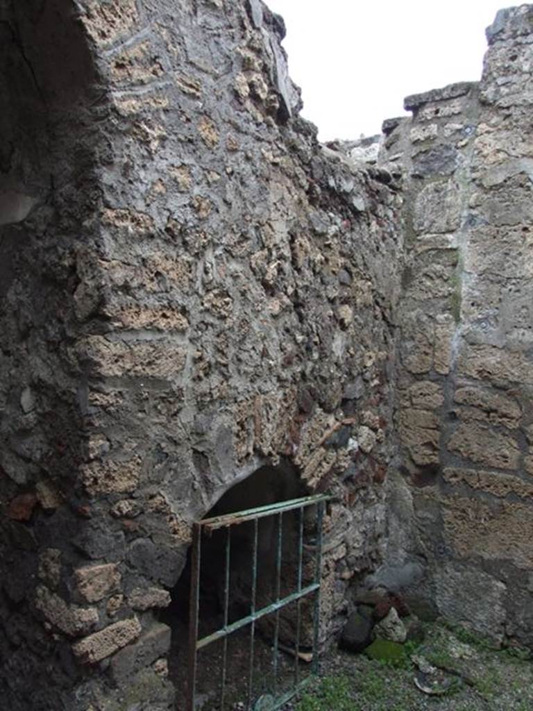 VI.11.9 Pompeii. March 2009. Room 8, north wall, smaller arched recess at east end.