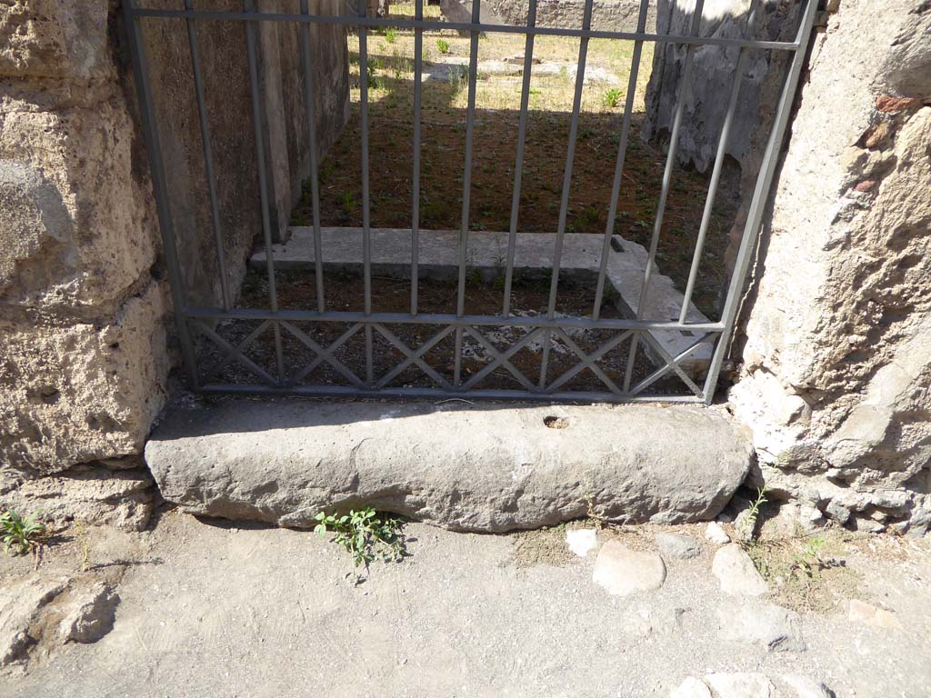 VI.11.9 Pompeii. September 2017. Entrance step on north side of Vicolo di Mercurio.
Foto Annette Haug, ERC Grant 681269 DÉCOR