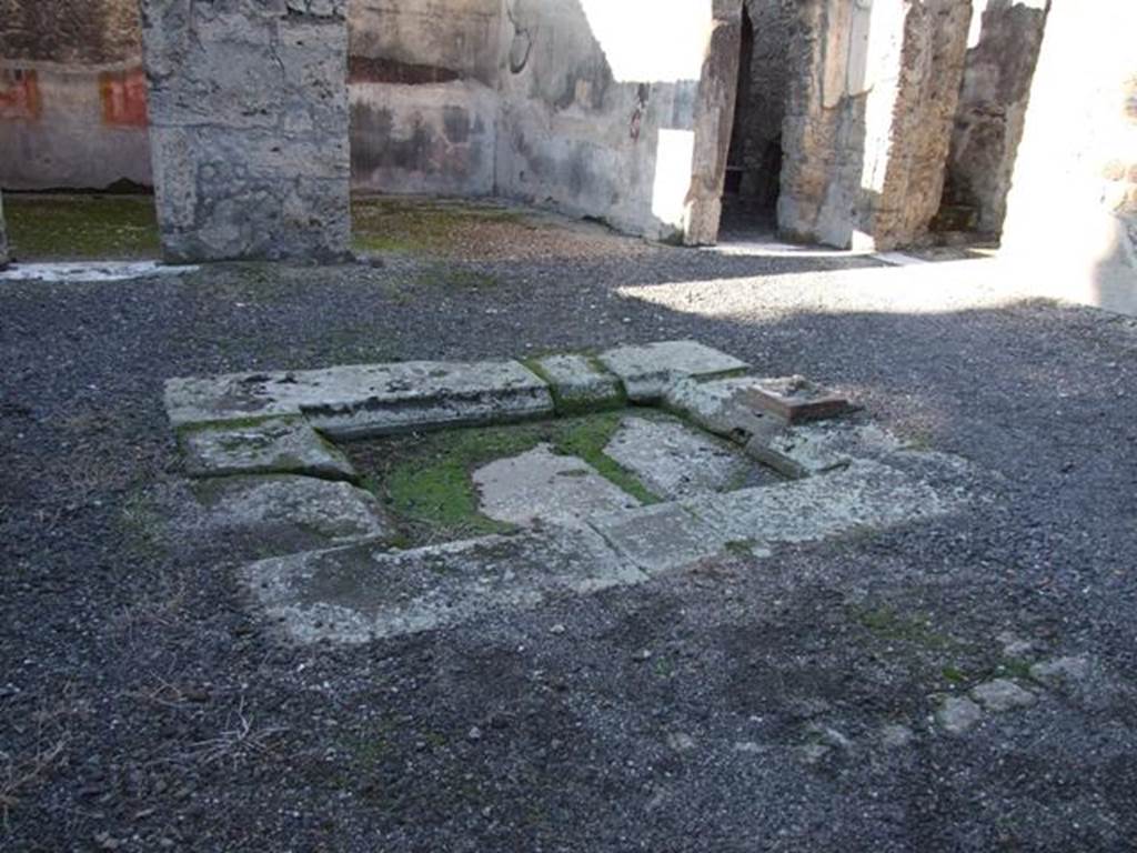 VI.11.9 Pompeii. December 2007.
Room 3, impluvium and doorways to rooms 6, 7, 8, on west side of atrium and entrance to corridor 15, on north side.