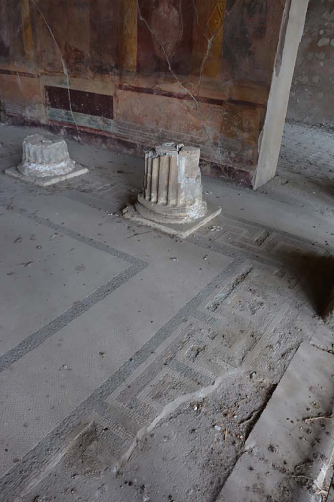 VI.11.10 Pompeii. October 2017. Room 43, detail of mosaic flooring at east side.
Foto Annette Haug, ERC Grant 681269 DÉCOR