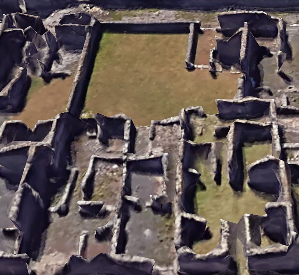 VI.11.15 Pompeii, in centre of lower photo. Google Earth. 2023. Looking west.
VI.11.14 can be seen in the lower centre, with VI.11.16 on the right of the lower photo.
VI.11.05 Pompeii, is in the upper photo.