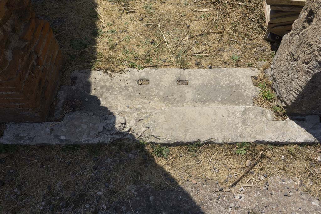 VI.12.5 Pompeii. 14th July 2017. Room 8, detail of threshold sill, from secondary atrium 7.
Foto Annette Haug, ERC Grant 681269 DÉCOR.