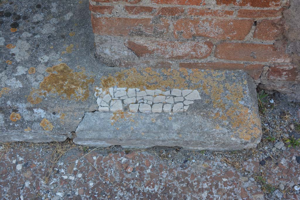 VI.12.5 Pompeii. 14th July 2017. Room 14, detail of threshold/sill at south end.
Foto Annette Haug, ERC Grant 681269 DÉCOR.